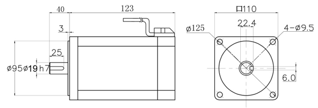 1kW brushless dc motor dimension