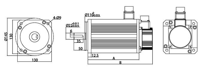 4 hp bldc motor dimension