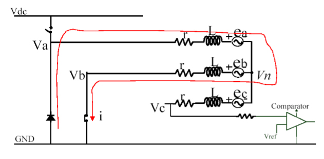 Neutral voltage of PWM OFF interval