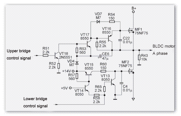 Power tube pre stage driving circuit